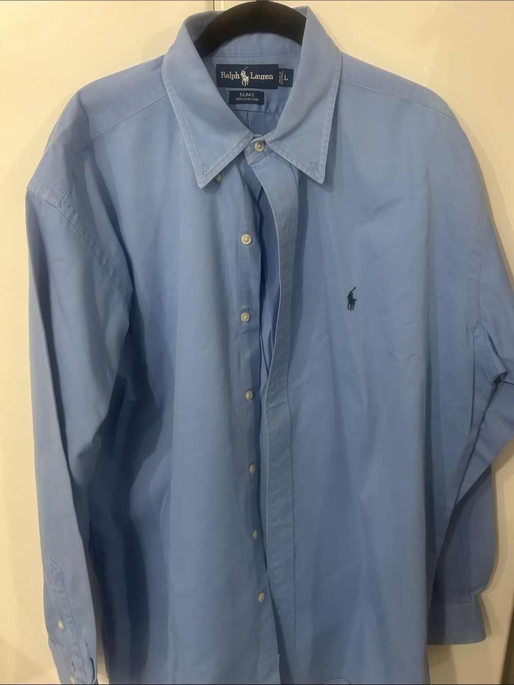 Ralph Lauren Men’s Classic Light Blue Button-Down Dress Shirt large